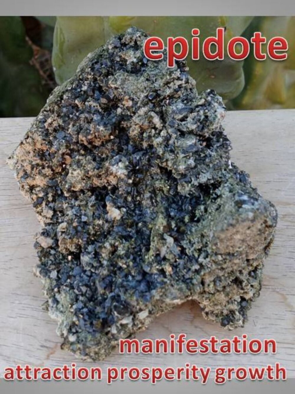 Epidote crystal mineral rock chunk 01